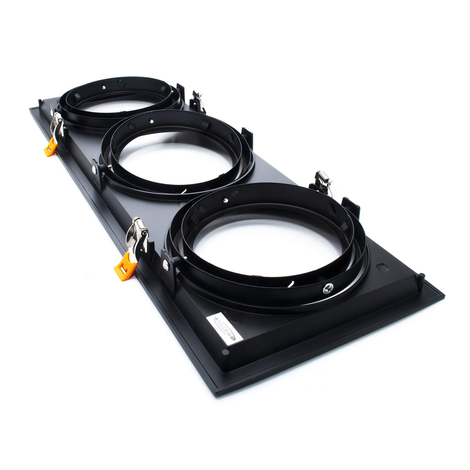 Soporte para foco de luz LED empotrable rectangular orientable con 3 bombillas AR111