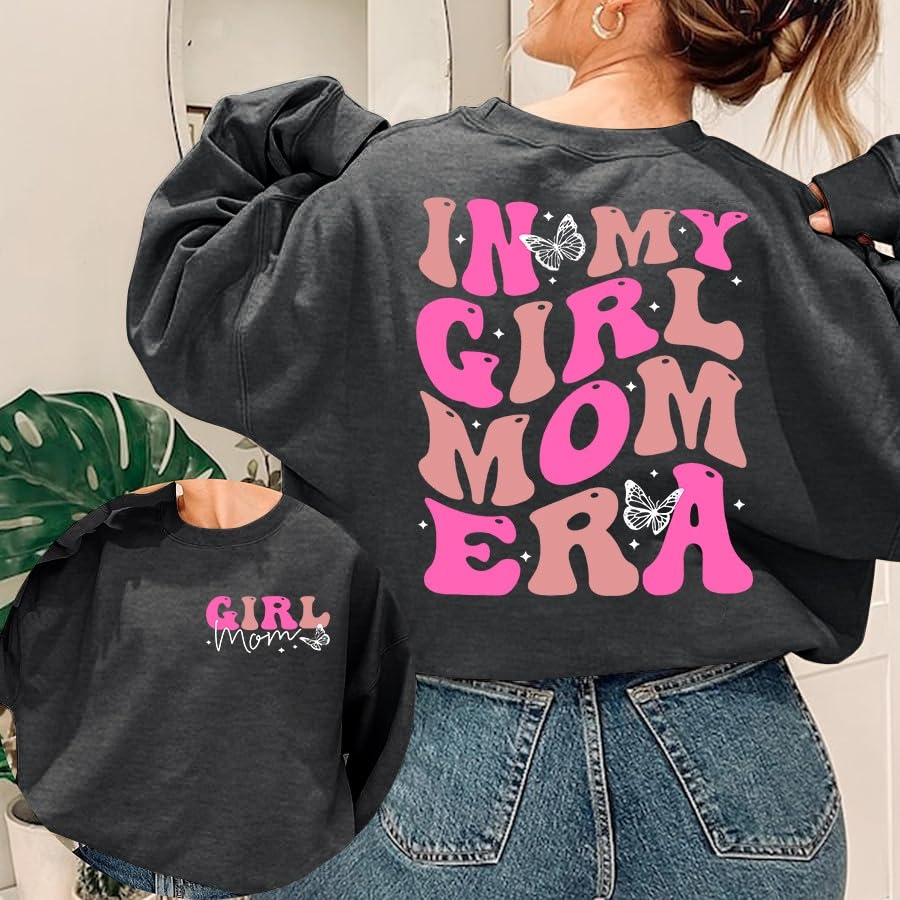 in My Girl Mom Era Sweatshirt Mama Sweatshirt Mom Life Letter Printed Shirt Casual Long Sleeve Pullover Mama Gifts Tops4
