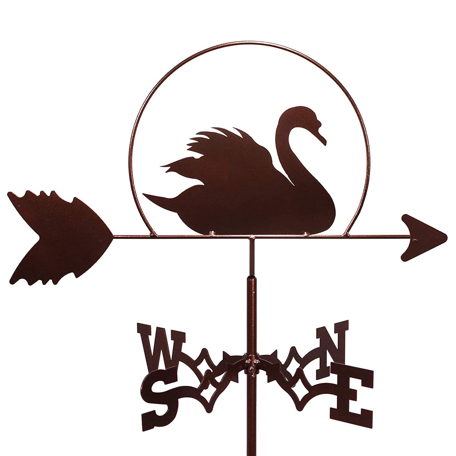 TAXXII Weather Vane,Metal, Professionnel Measuring Tool Vintage Hollow Wind Direction Indicator for Outdoor Garden Roof Paddock Decoion Weathercock-Swan Bird