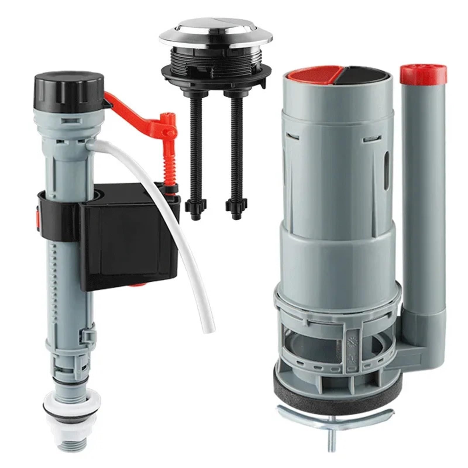 Mecanismo de descarga para WC Toilet Water Tank Repair Fittings Set Cistern Dual Flush Valve with Push Button Closestool Outlet(24cm)