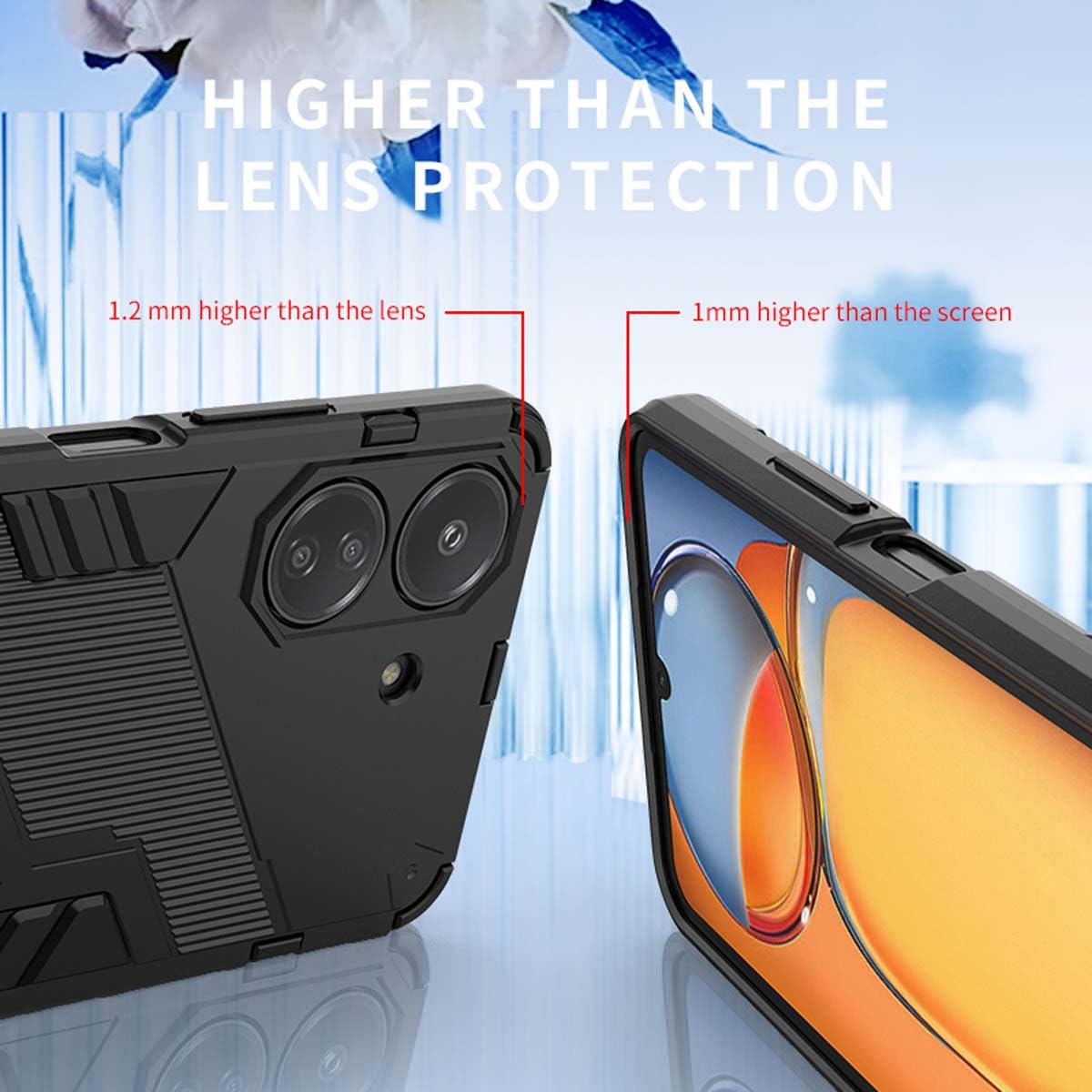GOKEN Cover per Xiaomi Mi 11 Lite 5G NE | Mi 11 Lite 5G | Mi 11 Lite, Silicone TPU/PC Dual Layer Hybrid Armor Custodia con Supporto Verticale e