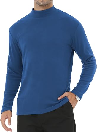 Tyhengta Men's Long Sleeve Top Turtleneck Fleece Undershirt Thermal Pullover Top Baselayer Winter Fleece Tops