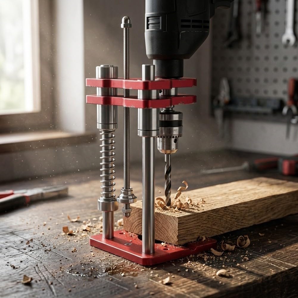 Soporte de taladro vertical Guía portátil de aleación para madera (estilo