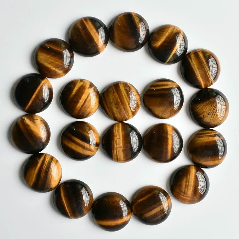 12 szt. 20 mm kamień naturalny okrągły kaboszon, opal malachit tygrysie oko do biżuterii DIY