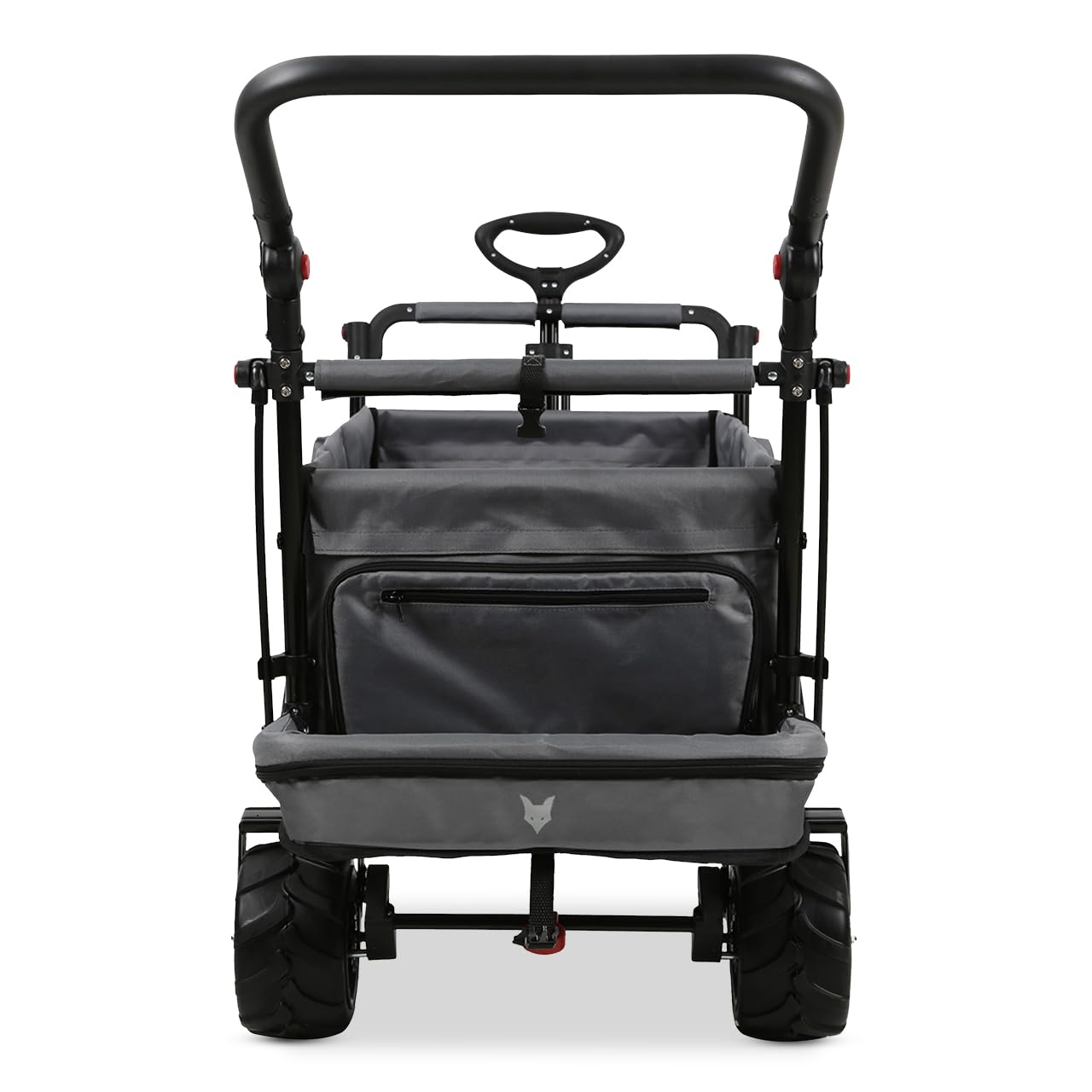 FUXLIFE Carrello da spiaggia FX-CTB800 Grigio - Carrello pieghevole per la spiaggia e il tempo libero - Interno imbottito - Tettuccio parasole - Ruote fuoristrada per sabbia e terreno