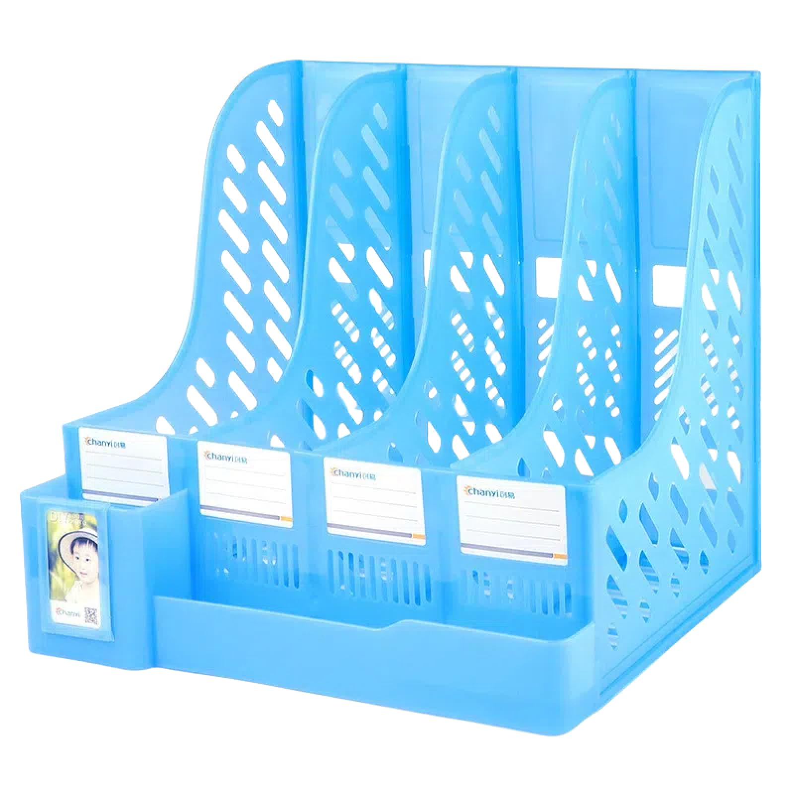 Materiały biurowe Stojaki do przechowywania dokumentów – 4-kolumnowy organizer na dokumenty kosze na półki na książki dla studentów i biura domowego wydajne rozwiązania do zarządzania dokumentami