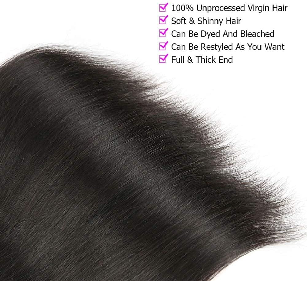 Tissage Brésilien Cheveux Humain 100% Unprocessed Vierges Raide Extension Noir 10 Pouces 210g