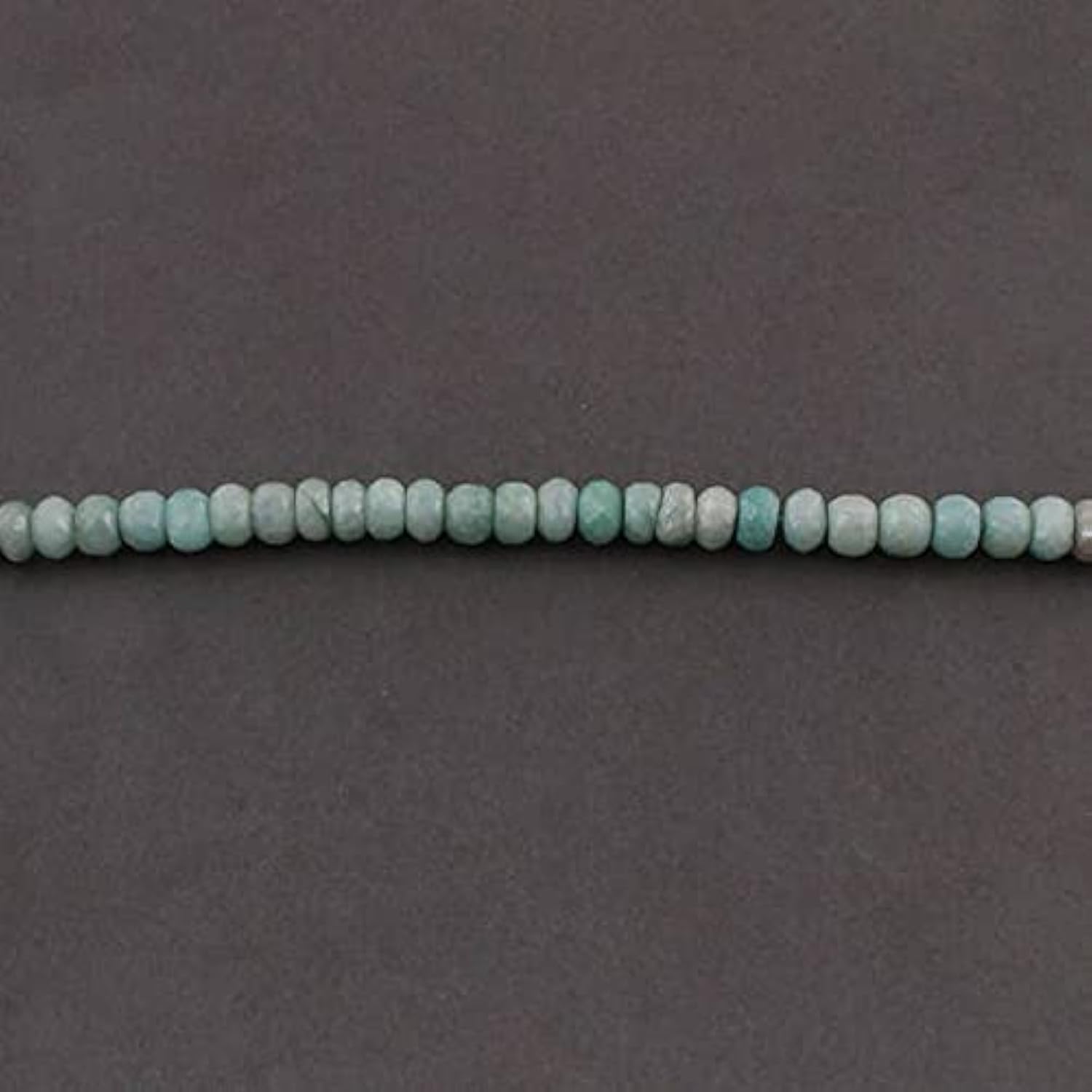 Perles amazonite facettées argentées 8mm roundel beads pierre naturelle pour bracelet diy