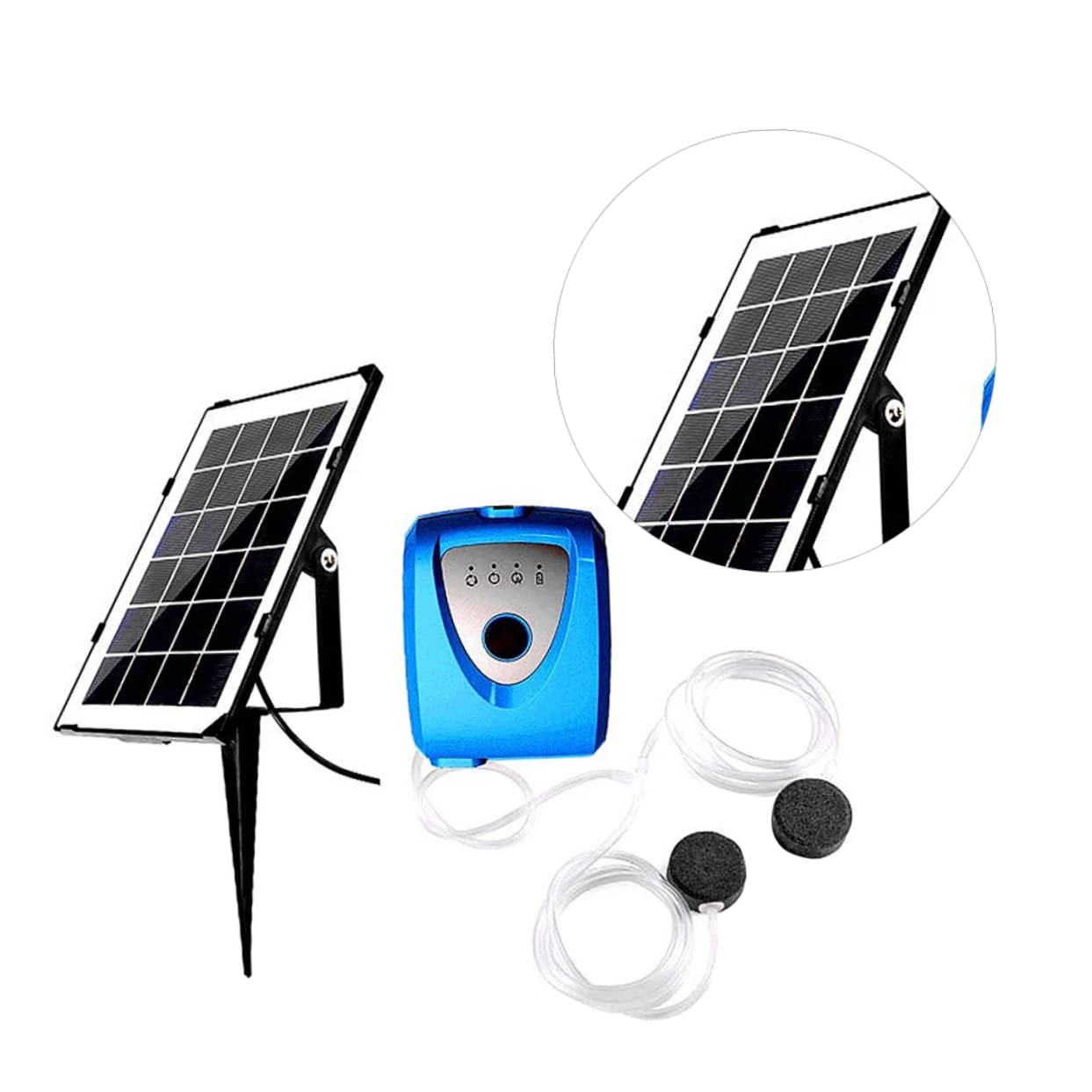 Sauerstoff Luftpumpe für Aquarien mit Zwei Ausblasöffnungen, Solarbetrieben