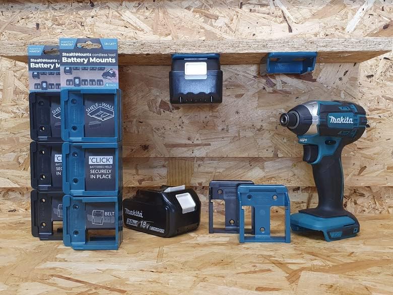 Miniatura 2 de StealthMounts Paquete combinado de soportes de batería y herramientas de bloqueo (11 piezas) para Milwaukee M18, DeWalt, Makita y Ridgid Soluciones