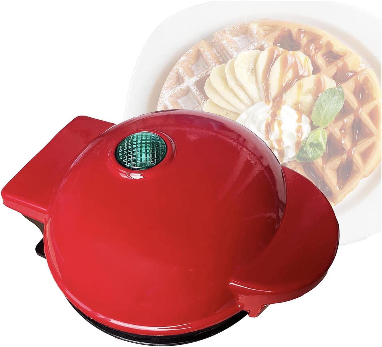 Luteti Mini Waffle Maker 4 Inch- 350 Watts: Stainless Steel Non-Stick Electric Iron Machine for Individual Belgian Waffles, Pan Cakes, Paninis or Other Snacks (Red)-image-30