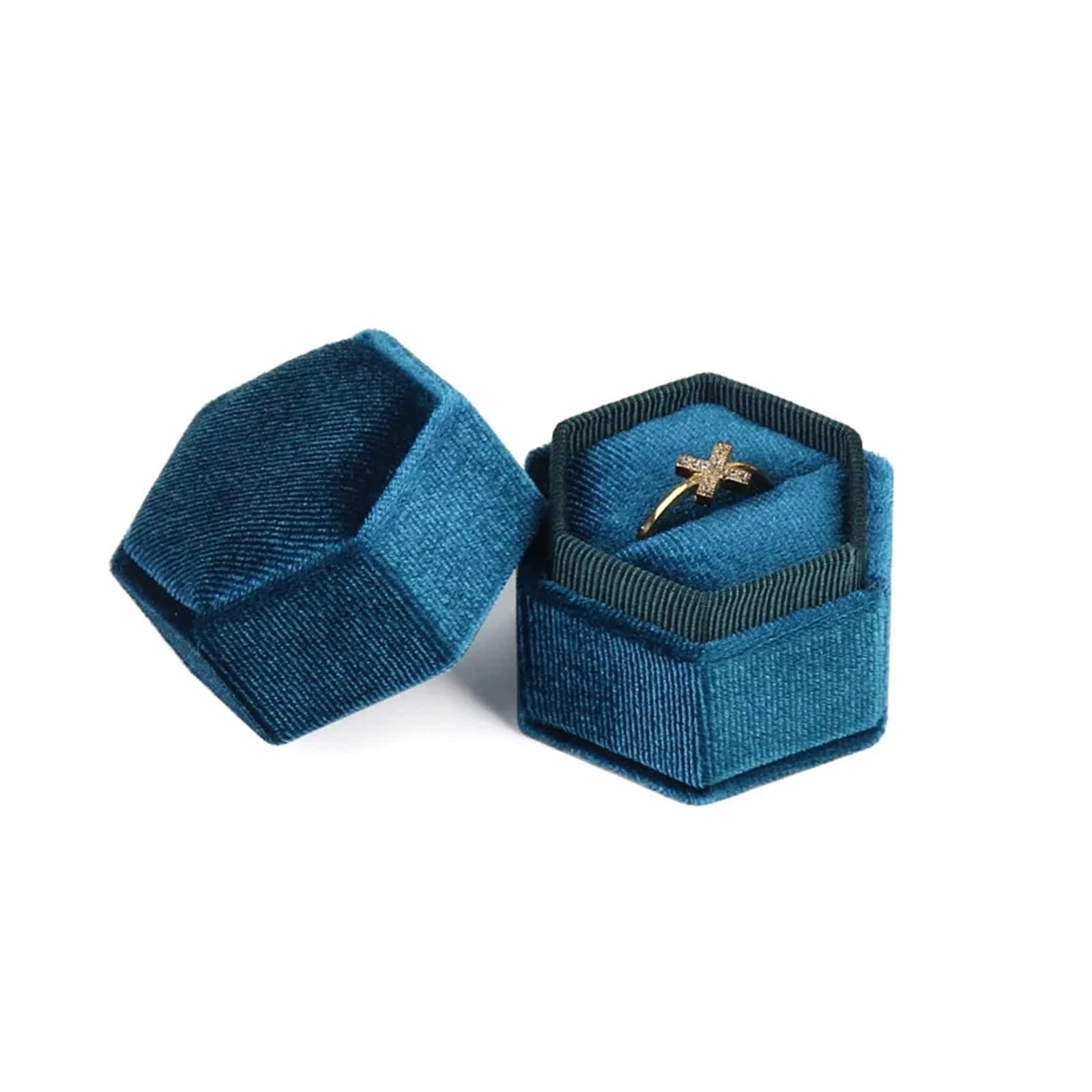 Ring Box Earring Small Jewellery Organiser Ring Cases(Blue-B)