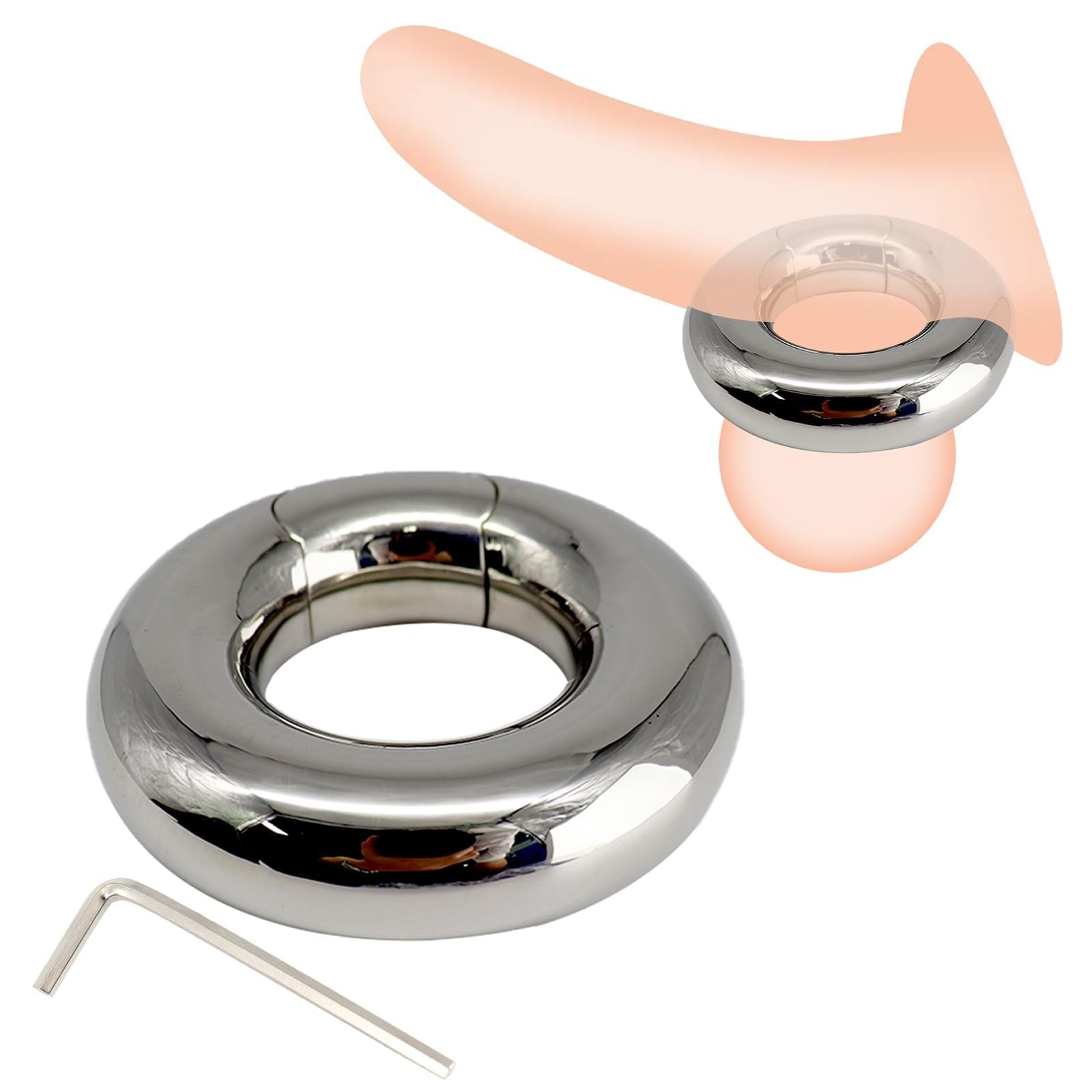 Anello for pene in acciaio inossidabile, anello for testicoli,peso for testicoli pesante da 420 g,giocattolo sessuale for uomini e coppie.