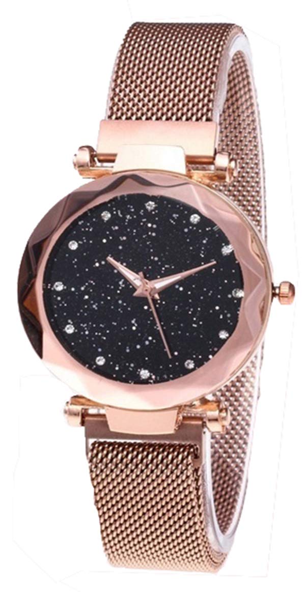 Acnos® Premium Black Round Diamond Dial with Latest Generation Rosegold Magnet Belt Analogue Watch for Women Pack of - 1 (DM-ROSEGOLD18) (B0842WNKS6) Amazon Price History, Amazon Price Tracker