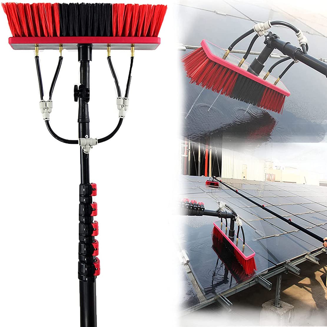 LMMIAOZ Water Fed Pole Kit for Window & Solar Cleaning - 5.4M Telescopic Brush System for Effortless Window, Solar Panel Washing & Cleaning Tools
