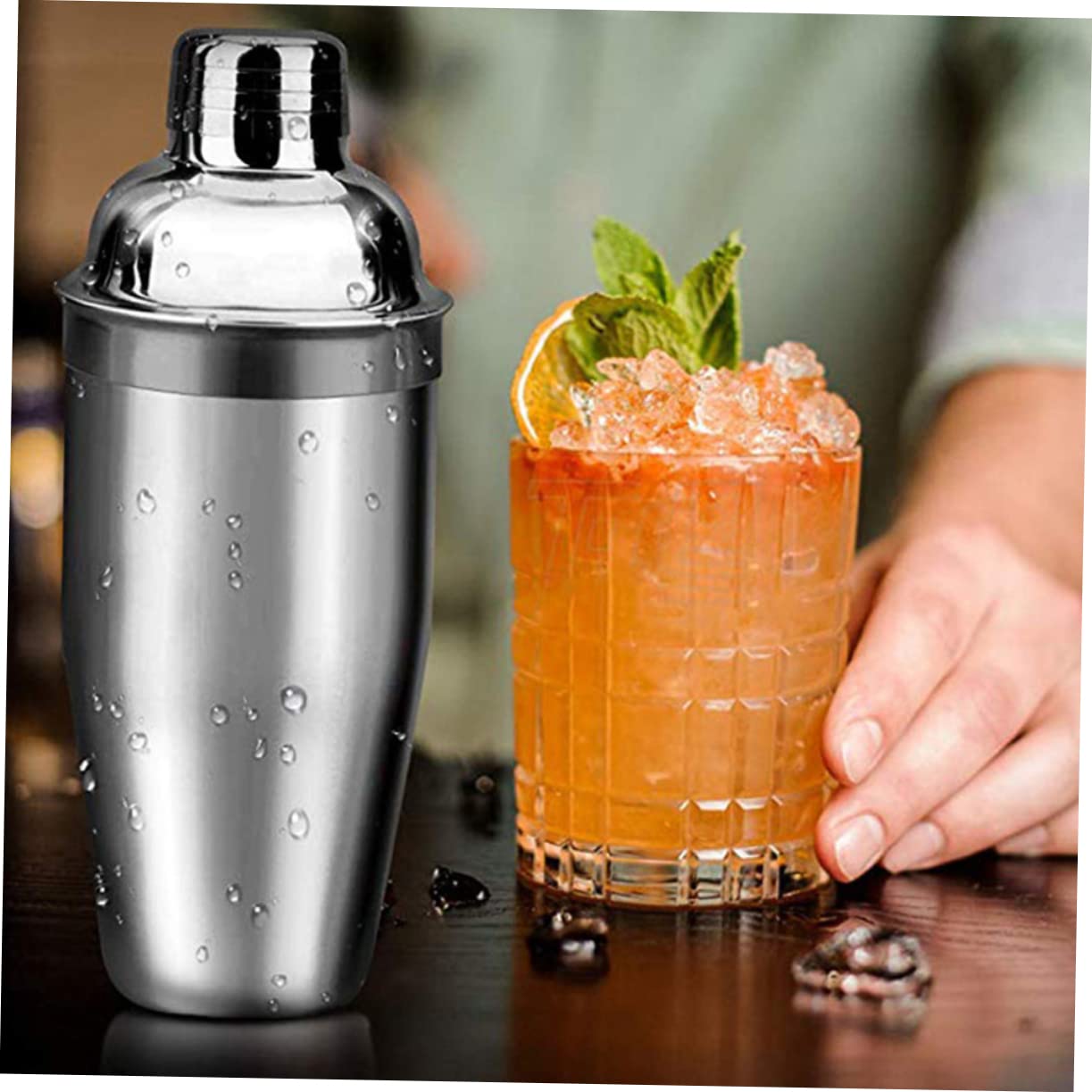 6 Piezas Coctelera Profesional Inoxidable Kit para Bar Casa Mezclador y Colador para Cócteles Martini y Bebidas Variadas