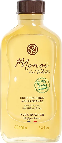 Yves Rocher Monoï de Tahiti Traditional Nourishing Oil for Body and Hair – 3.4 Oz – 1 Ct
