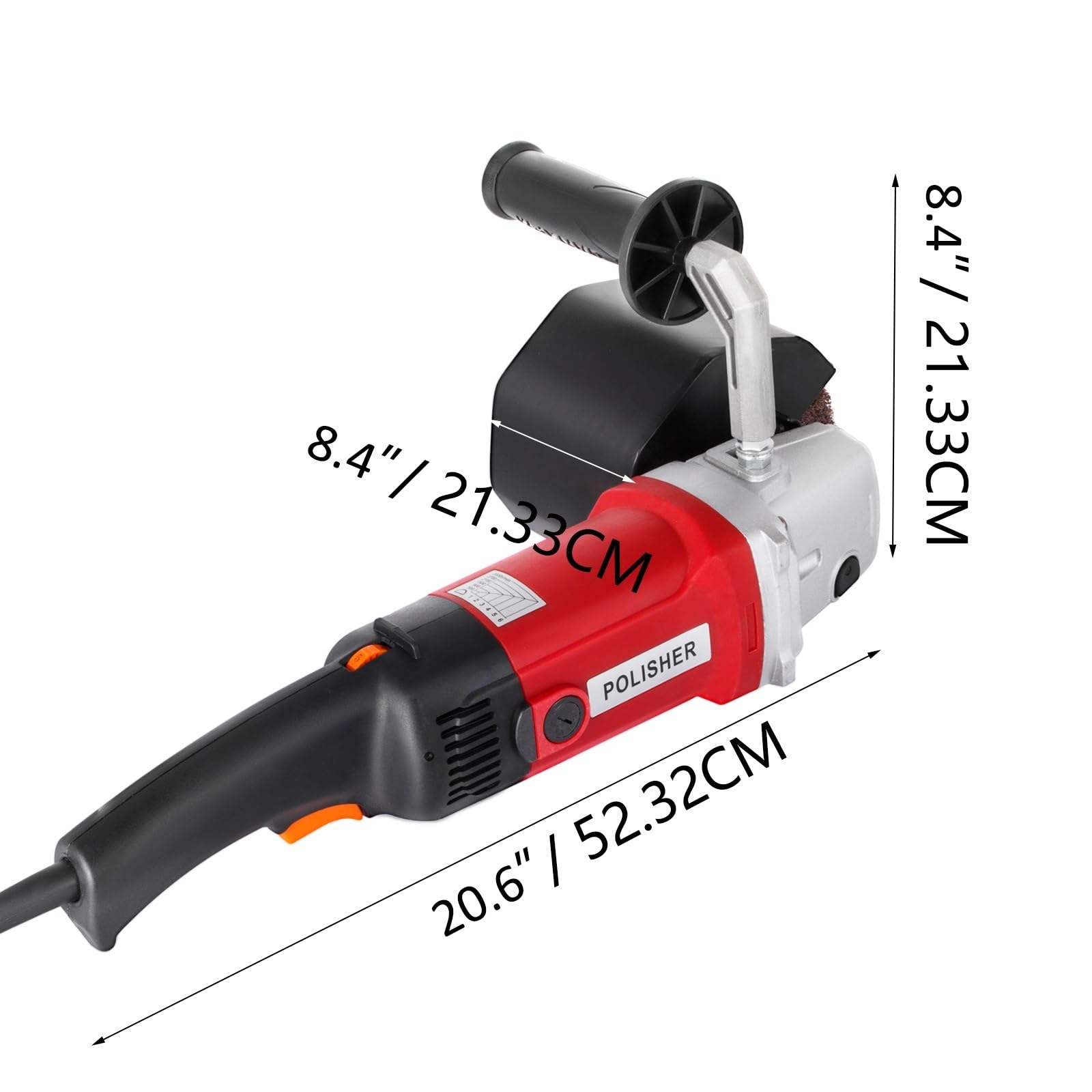 Polierpoliermaschine mit 4 Rädern und 2 Kohlebürsten, 3000 U/min, kabelgebunden, elektrisch, for Schleifen von Endbearbeitung Für Heimwerkerprojekte