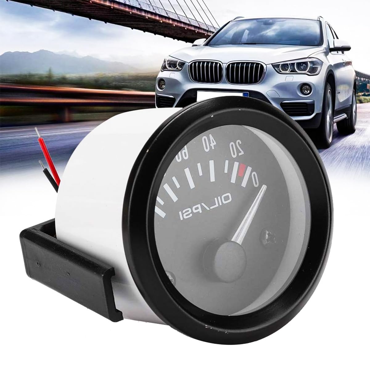 Indicateur de pression d'huile électronique, manomètre automobile universel 2" 52 mm avec capteur de pression d'huile