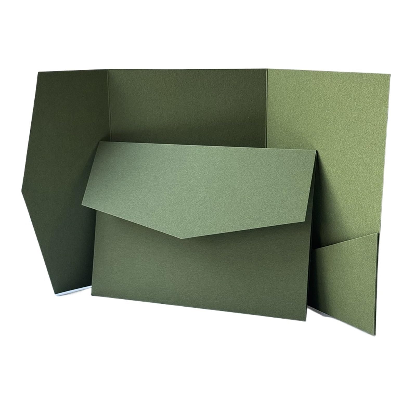 Einladungsumschläge 50 Stück Blanko-Taschenfaltkarten, Einladungen, DIY-Hochzeits-Papierumschläge Einladungskuverts für Fest und Party(Matcha Green)