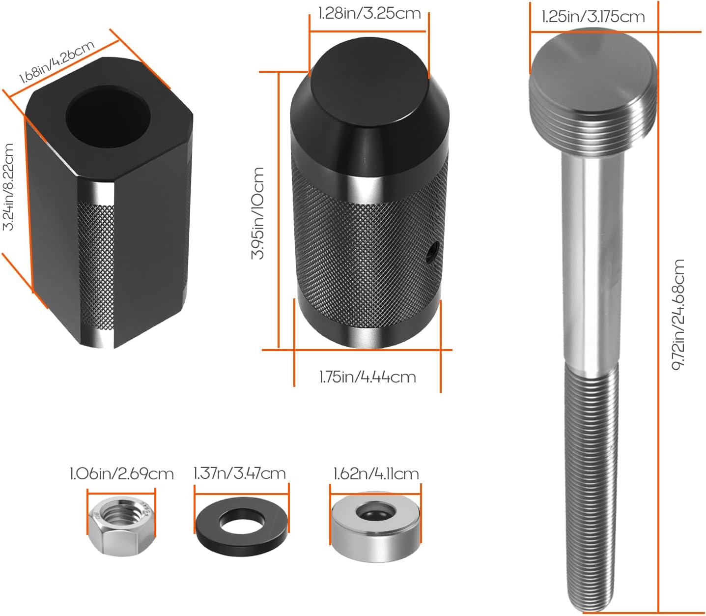 9U-6891 Injector Sleeve Remover Installer Set + 9U-7227 Injector Height Tool + J-38587-A Engine Barring Socket Tool Kit (8-PC) - Compatible with CAT Caterpillar 3406E C15 C16 Diesel Engines (8 PCS)