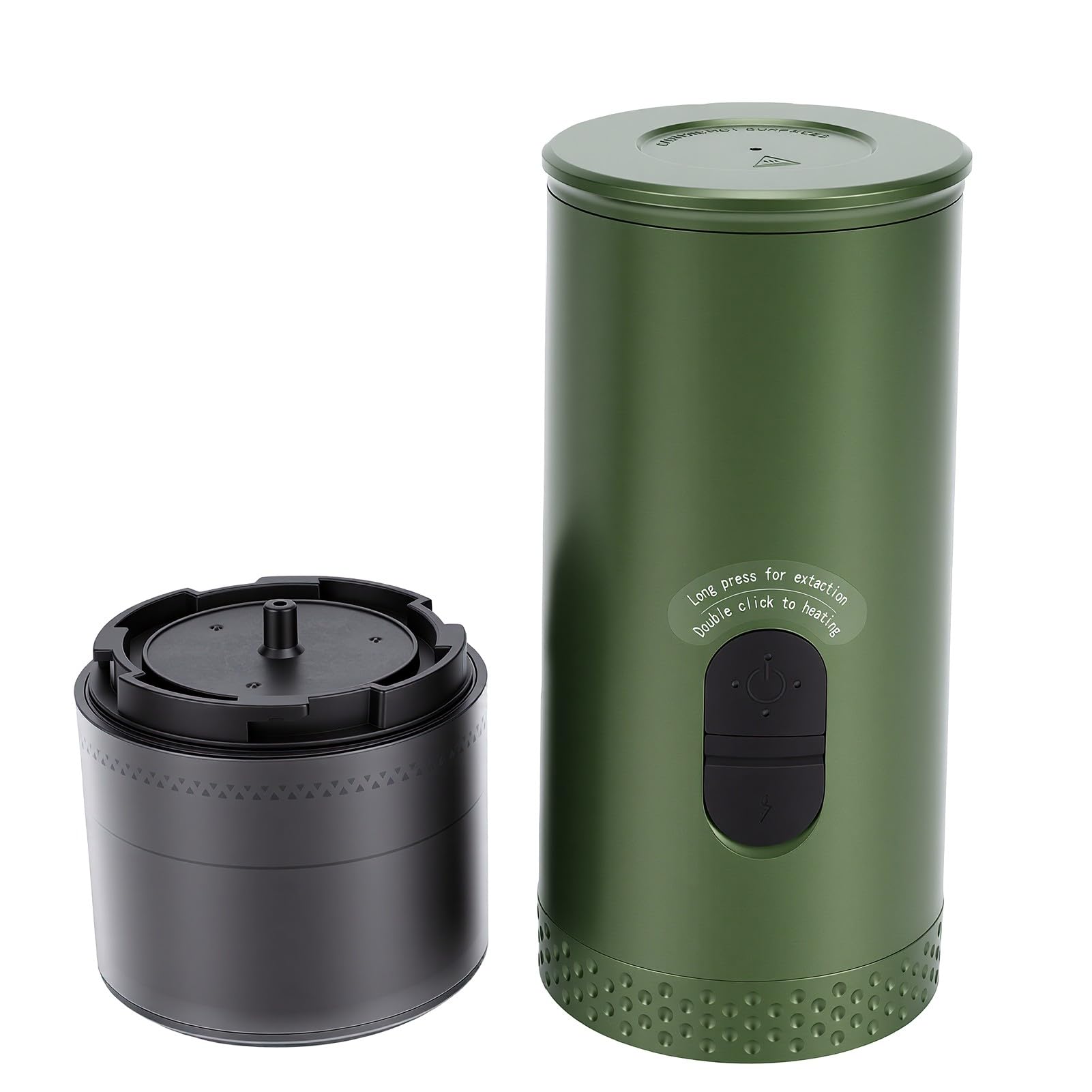 Naroote Tragbare Kapsel-Kaffeemaschine mit 20 bar Druck und Selbstheizung | 50 ml in 3–4 Minuten, Speicher mit 7800 mAh und Autoladegerät, für Gemahlenen Kaffee oder Kapseln Geeignet, Edelstahl