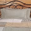 Vhc brands ashmont farmhouse stripe pillow case set of 2 charcoal grey and ivorycreme extra large king size 21×40  urban country home decor