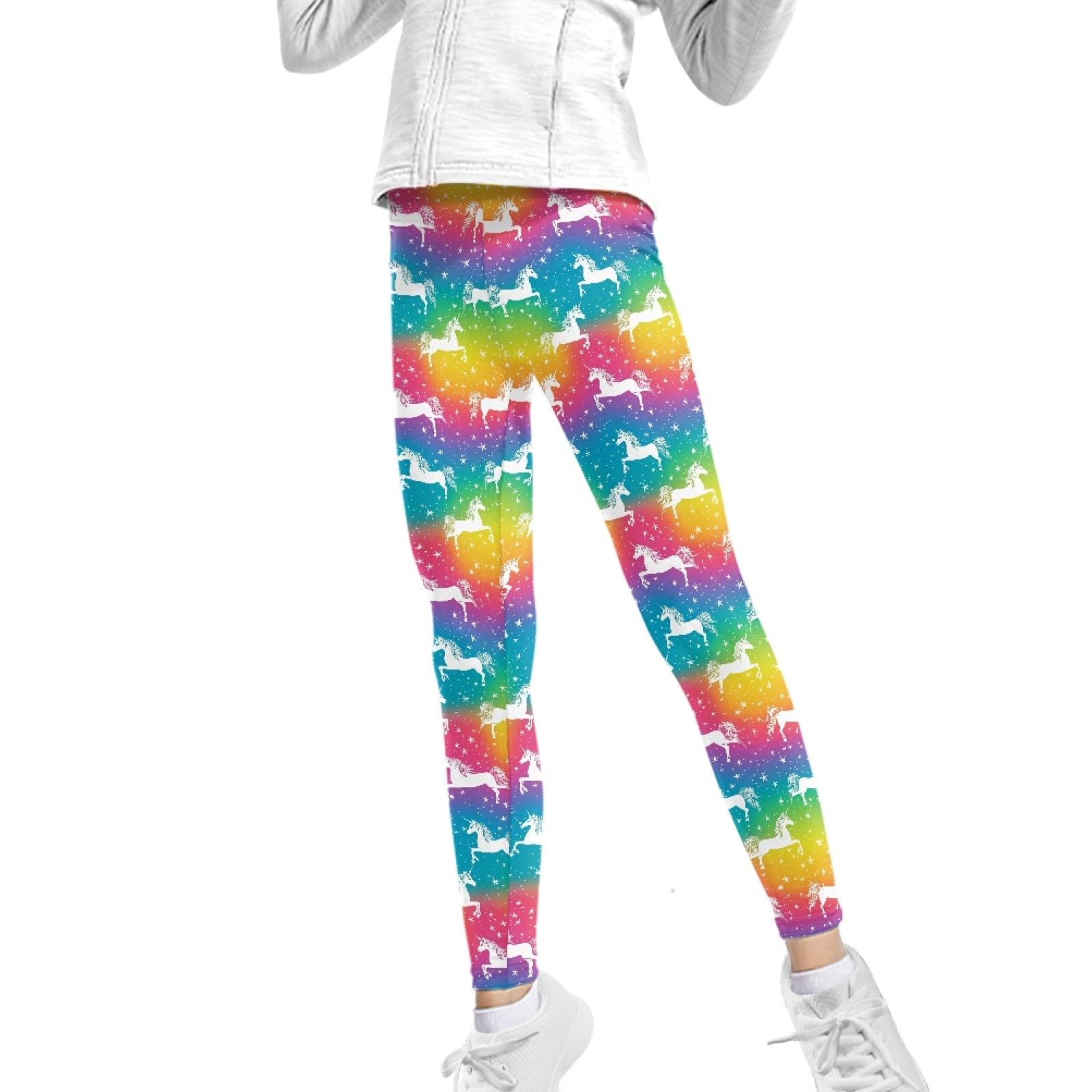 Foruidec Girls Active Legging Athletic Dance Workout Running Yoga Pants Size 4-13 Year