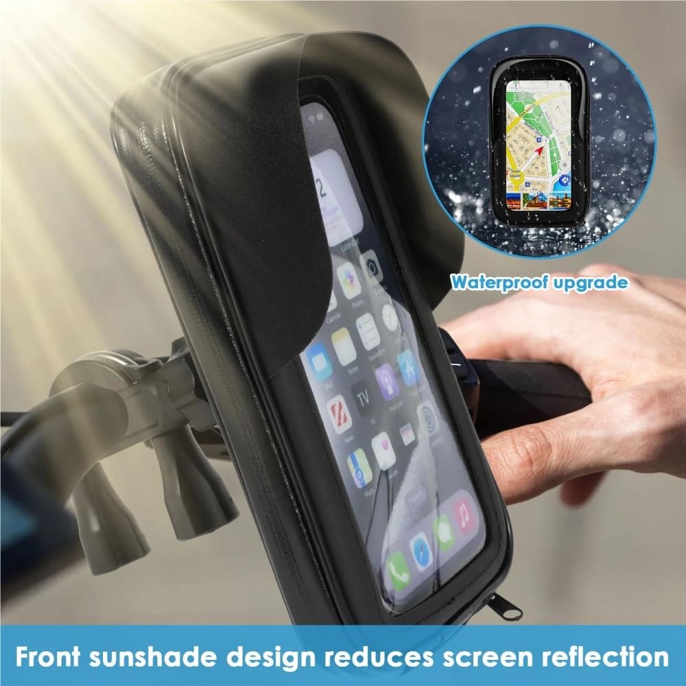 Supporto Telefono Bici 360° Rotabile Borsa Manubrio Moto Impermeabile Pochetta Schermo Tattile Accessorio