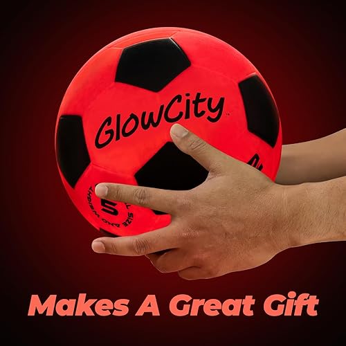 Miniatura 7 de GlowCity Balón de fútbol que brilla en la oscuridad, tamaños 3, 4, 5 para niños, adolescentes y adultos, pelota de fútbol iluminada con 2 luces LED,