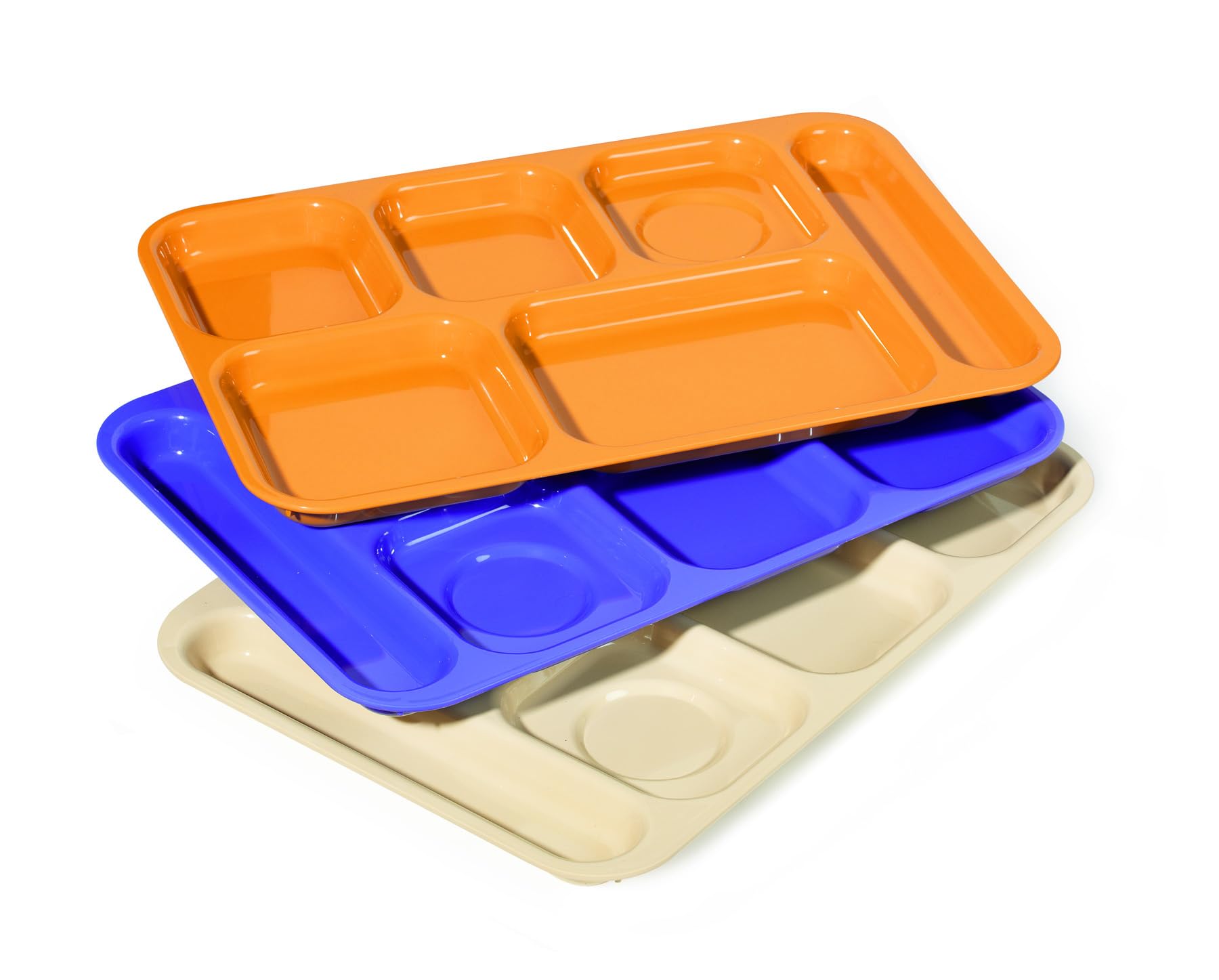 G.E.T. Enterprises TR-153-W Lot de 12 plateaux à 6 compartiments en polypropylène Blanc 25,4 x 36,8 cm
