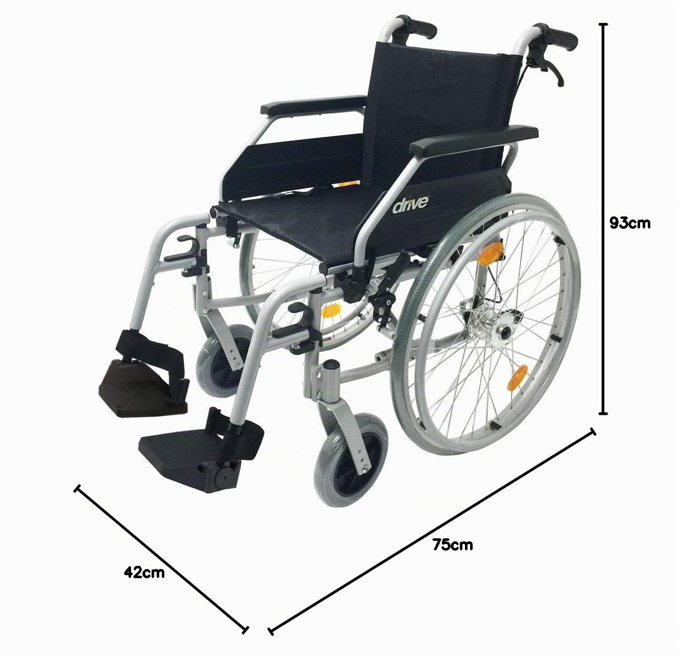 Drive Medical Leichtgewichtrollstuhl Litec 2G mit Trommelbremse 46 cm
