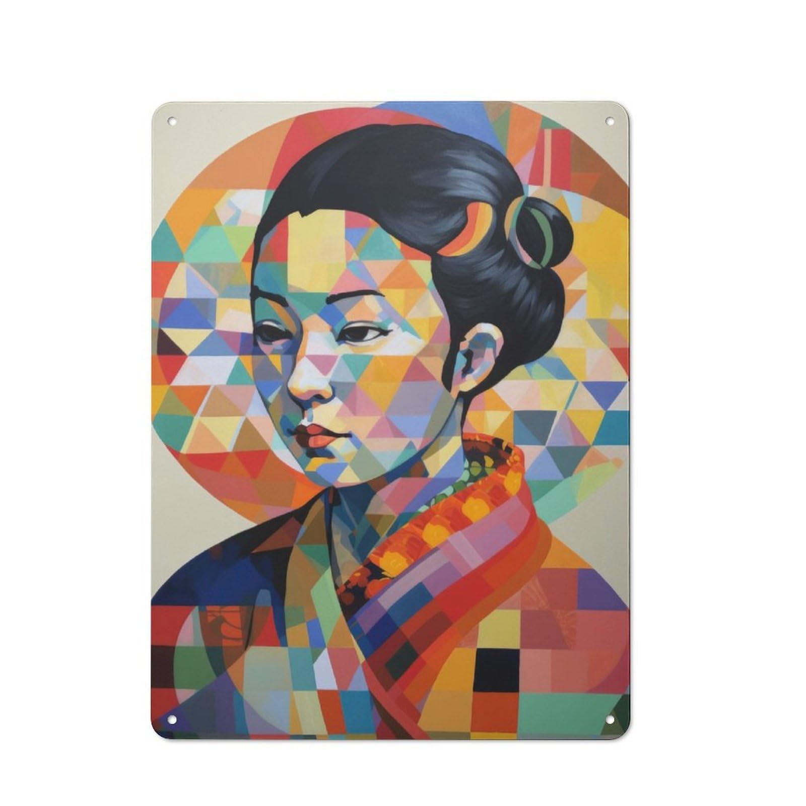 Junmoney The Geishas Grace Abstract Retro Tin Wall Plaque 40X30cm For Man Cave Or Games Room, For Games Room Collectors