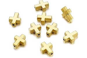 CraftDadys 15x12mm Antique Gold Plated Cross Spacer Beads