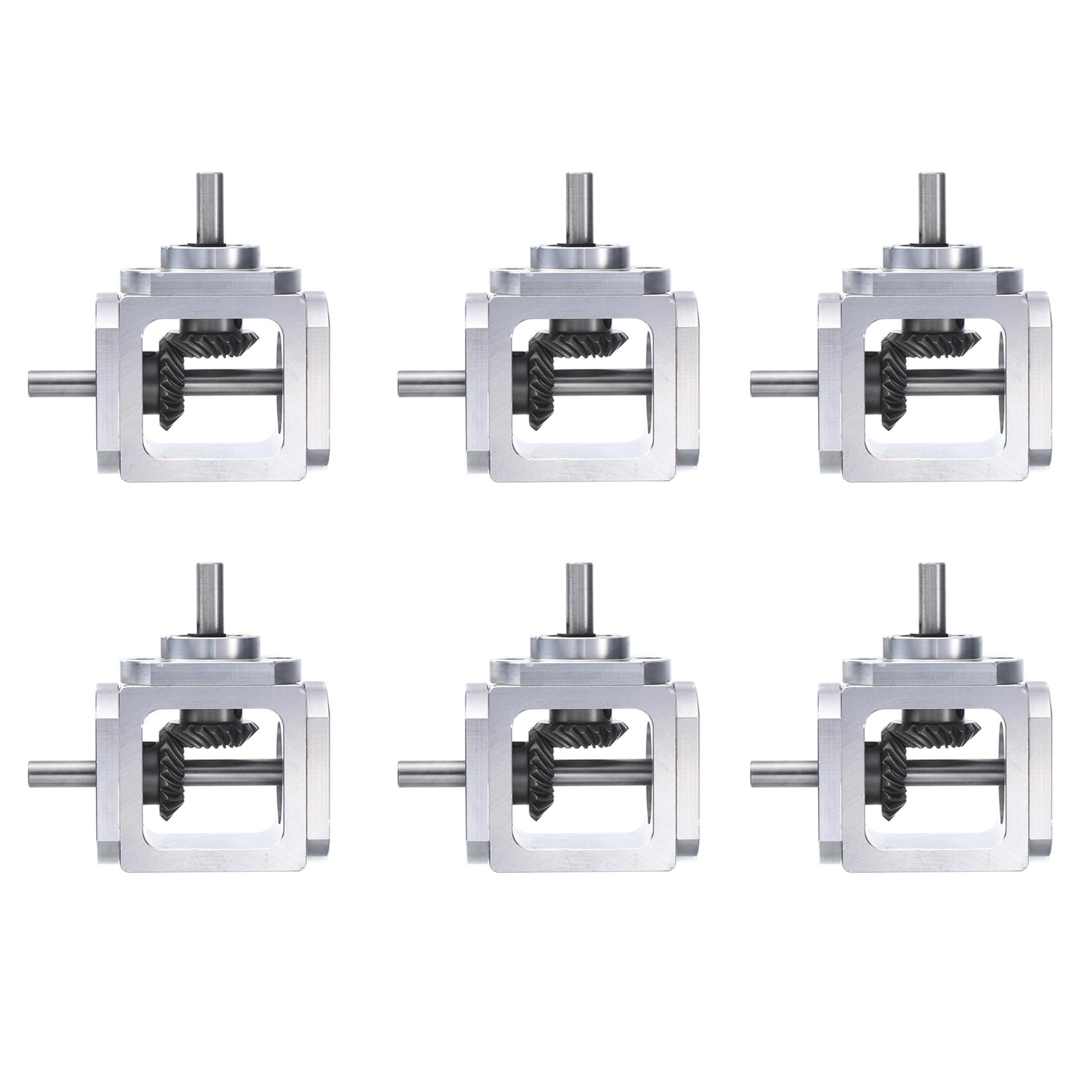 Jnchdghwa As Shown 6X Gear-Box 90 Degree Right Angle Bevel Gear-Box 1:1 Single Output Shaft 1 Module 20 Teeth Bevel Gear Aluminum Frame