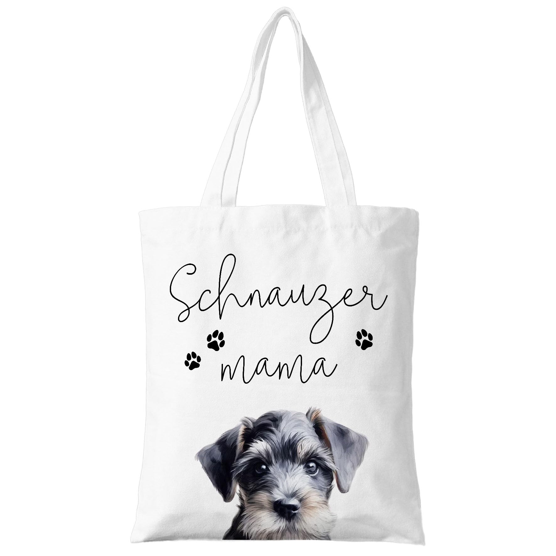 ZYQFN Schnauzer Mama Canvas Tote Bag for Women, Dogs Lover Gift for Dog Mom, Birthday Christmas Cute Schnauzer Gifts For Women, Tote Bag for Work