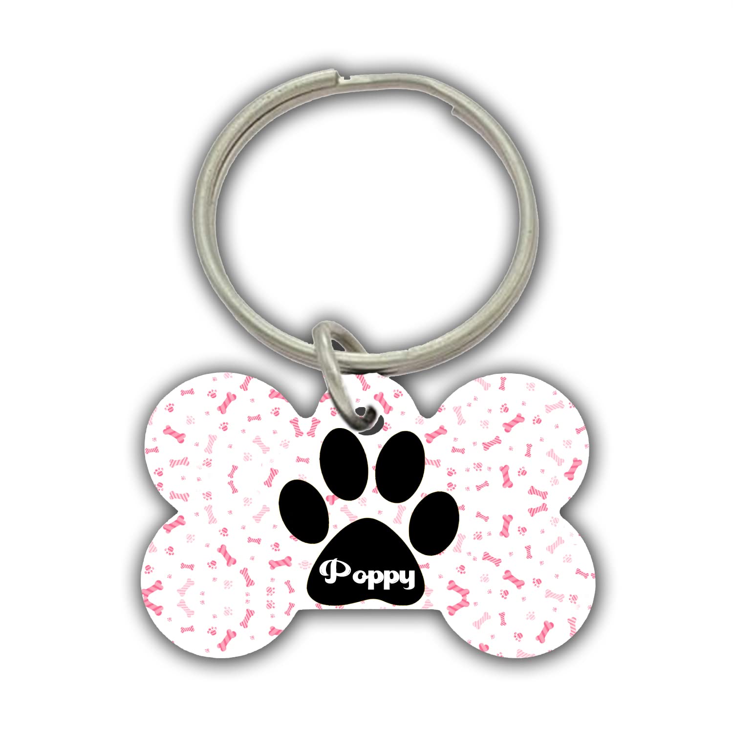 AWANI TRENDS Poppy Pets Name/Identity Tag Bone Shape Tag for Dogs and Cats , Dog ID tag -ATPET0078