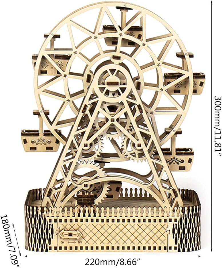 木製スカイホイールアセンブリ学習ブロックおもちゃアクティビティセンターアートクラフトパズルブロック大人のためのゲームパズルブロックク