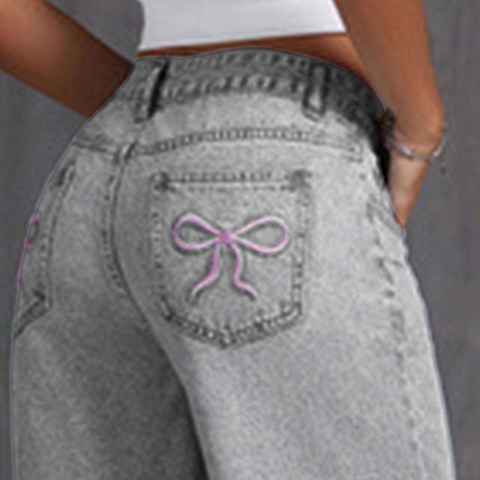 Jeans Ragazze Bambini Baggy Pantaloni Gambe Larghe Vita Elastica Sciolto Fit Lungo Denim Decontratto Jeans Y2K Pantaloni con Tasche 4-14 Anni