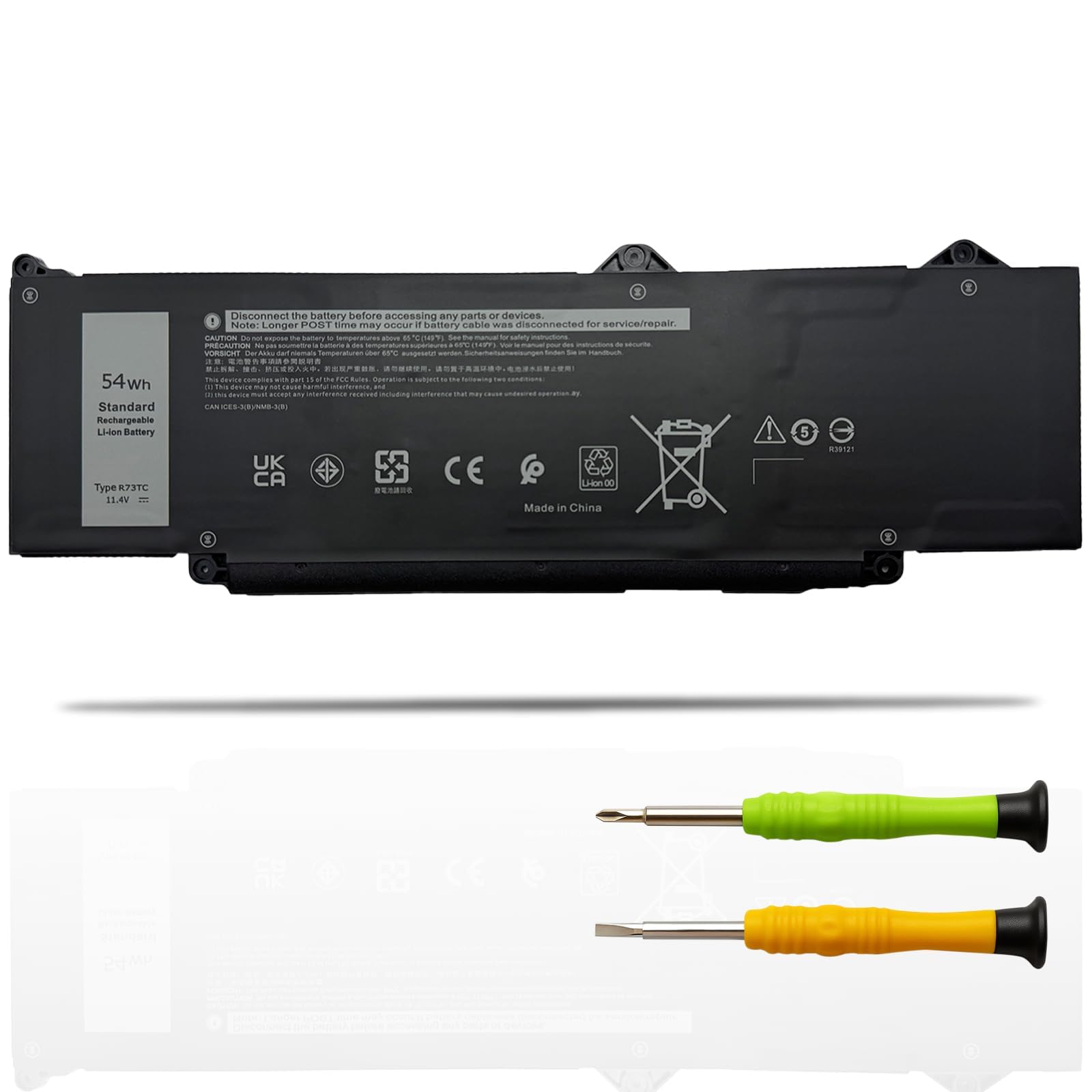 R73TC Laptop Battery Replacement for Dell Latitude 3440 5440 5450 5540 5550 7455 Precision 3480 3490 3580 3590 / P127F P127F001 P169G P169G001 P181G