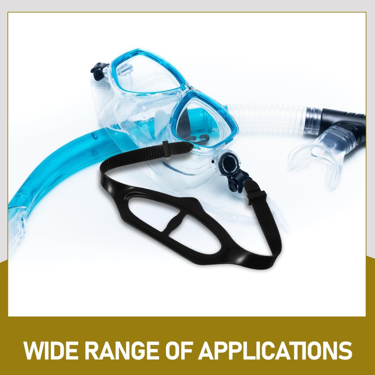 2Pcs Silicone Dive Mask Strap Goggles Headband Replacement for Scuba Diving Snorkeling Gear Adjustable Durable Fit for Men and Women Black Transparent - Image 6