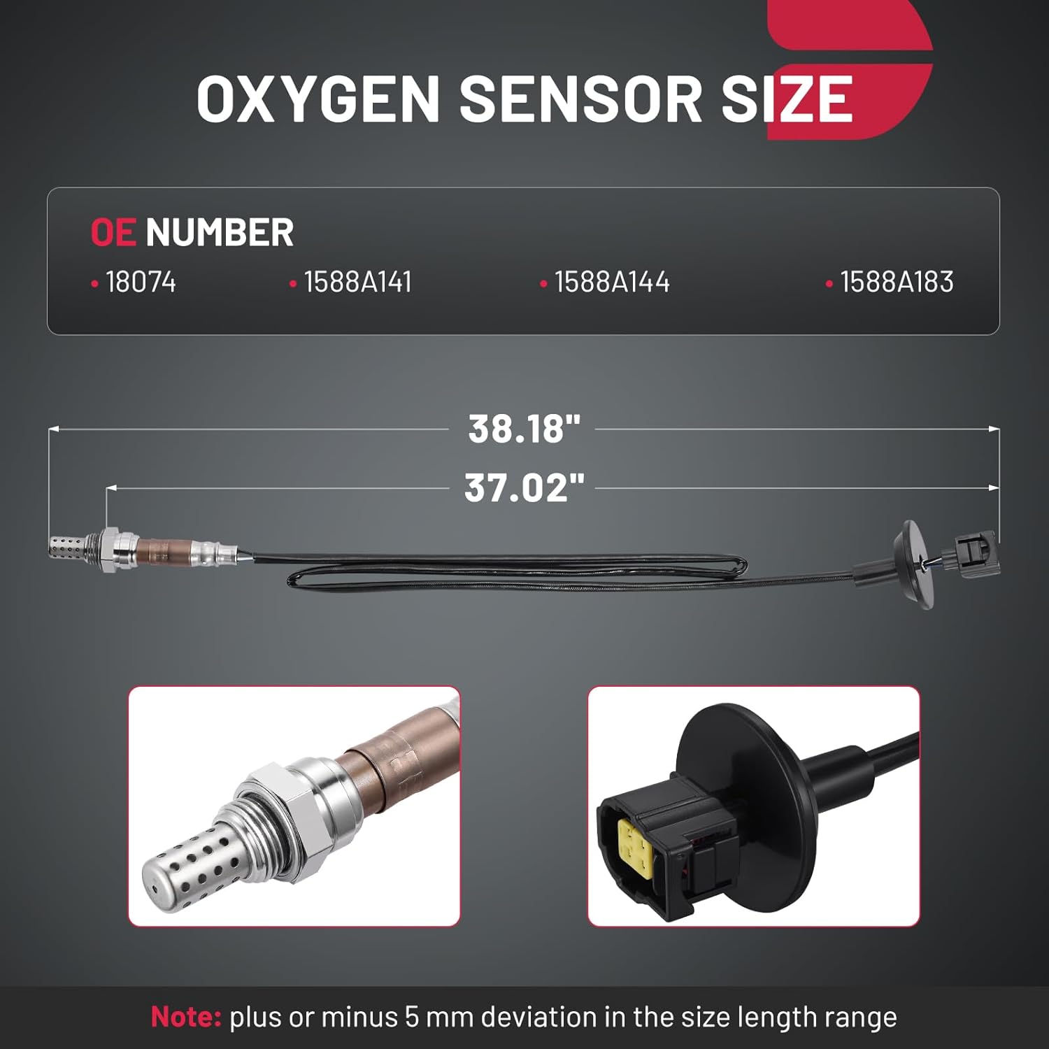 BDFHYK Oxygen Sensor Upstream Downstream O2, Compatible with Mitsubishi Eclipse Cross Lancer Outlander Outlander Sport RVR l4 1.5L 2.0L 2.4L, 18074, 1588A141 Replacement 1PCS