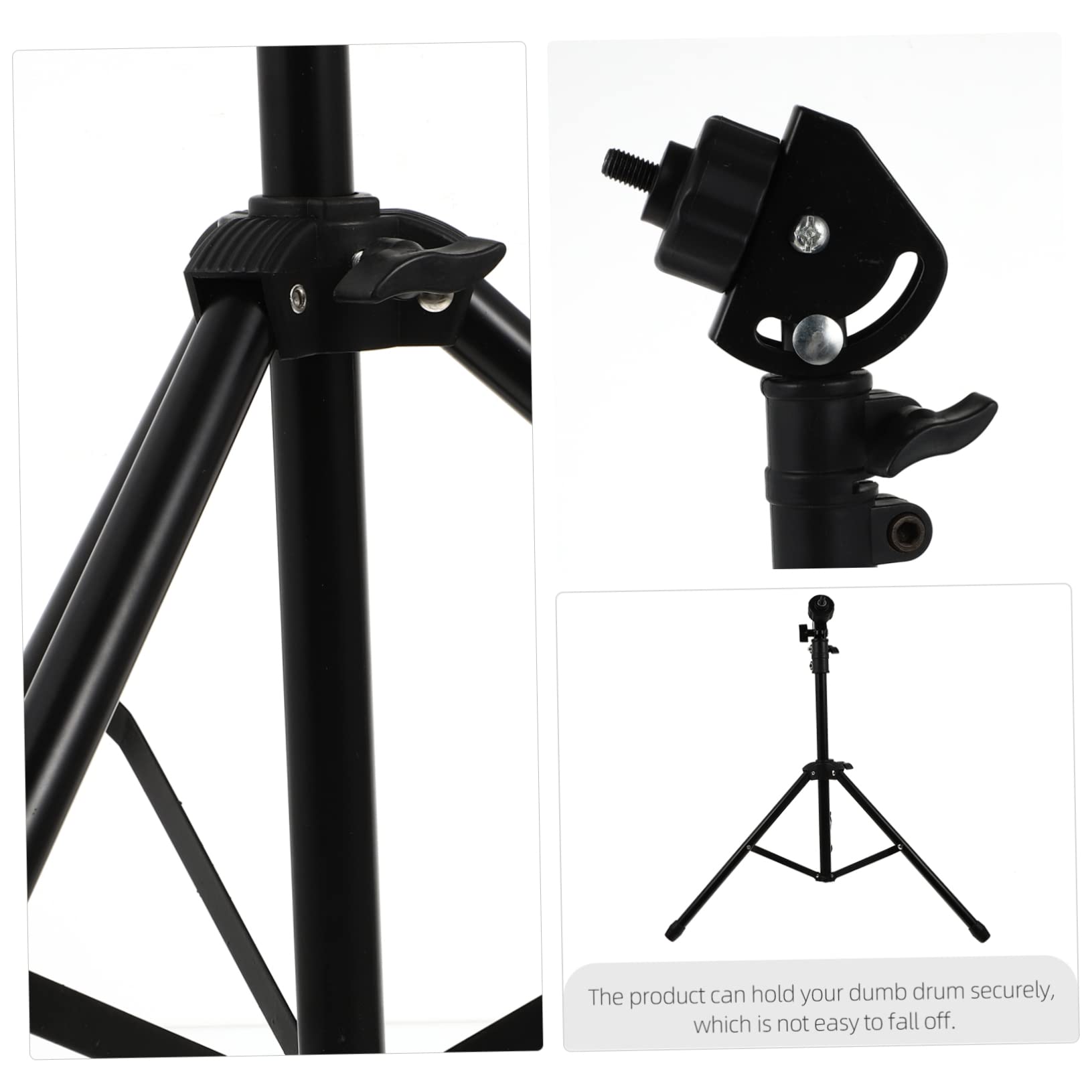 Mikinona Soporte de Metal Negro para Caja Sorda Tambor Altura Ajustable y Estante Duradero para Práctica Profesional de Batería Estilo