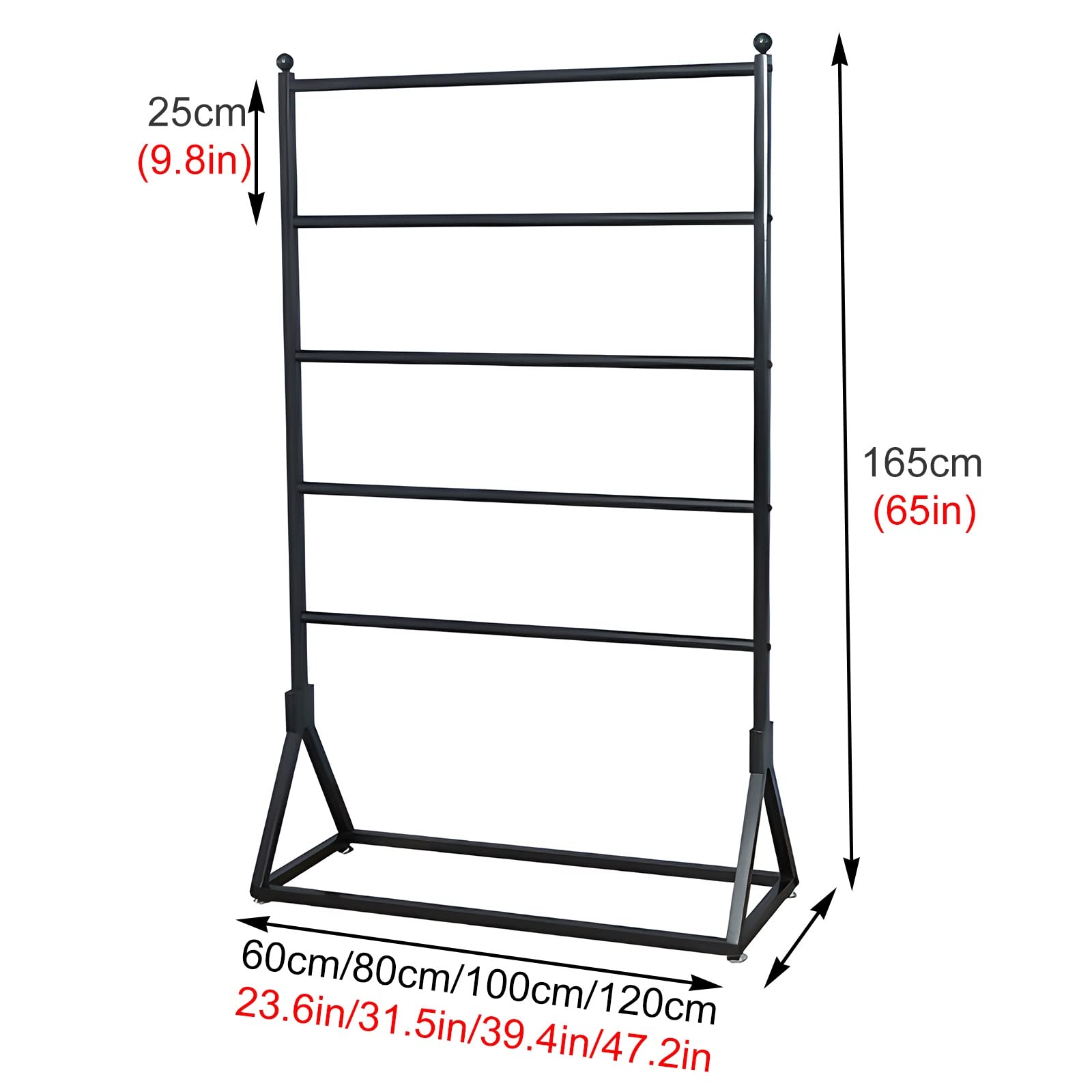 Estante Vertical Comercial Negro para exhibición de Bufandas, Soporte Organizador de Almacenamiento de Metal de múltiples Capas de Gran Capacidad para pañuelo/Chal/Toallas/Jeans