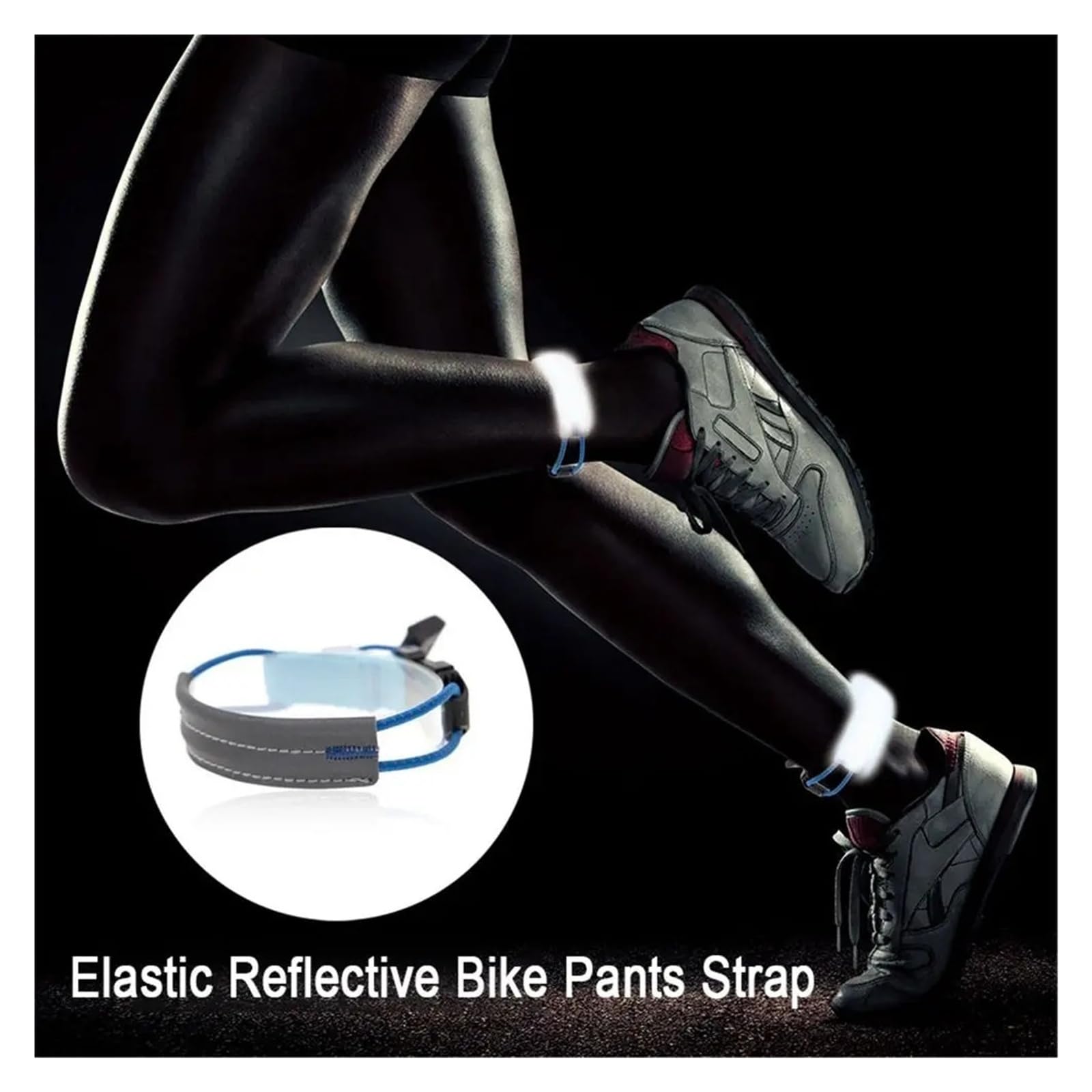 Odblaskowe spodnie rowerowe pasek High Visibility Adjustable Elastic Trouser Leg Band for Cycling Safety