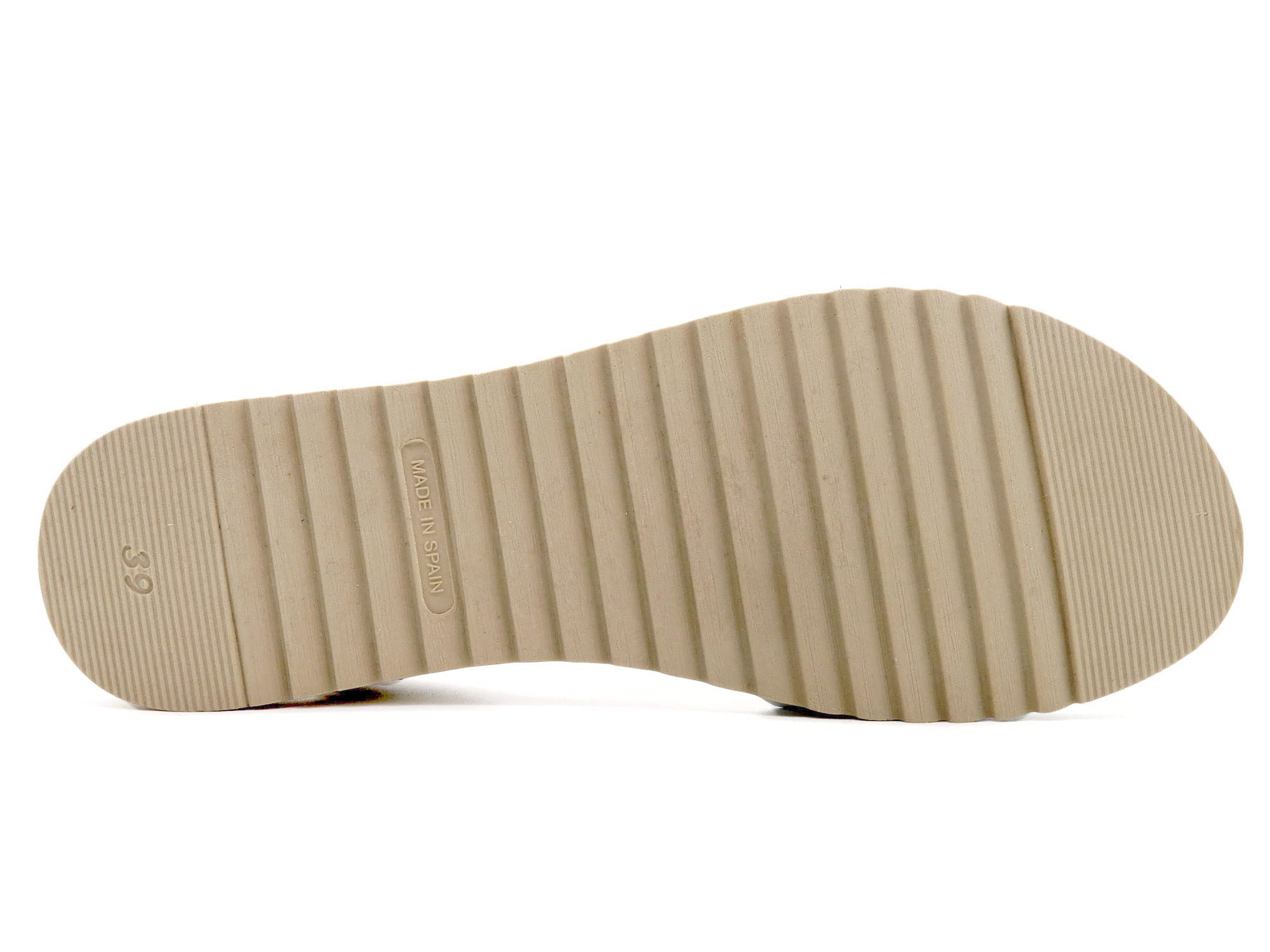 Made In Spain - Sandalias de mujer de piel con tacón de cuña y plantilla de piel auténtica, acolchado de gel, 1115 fabricado en España