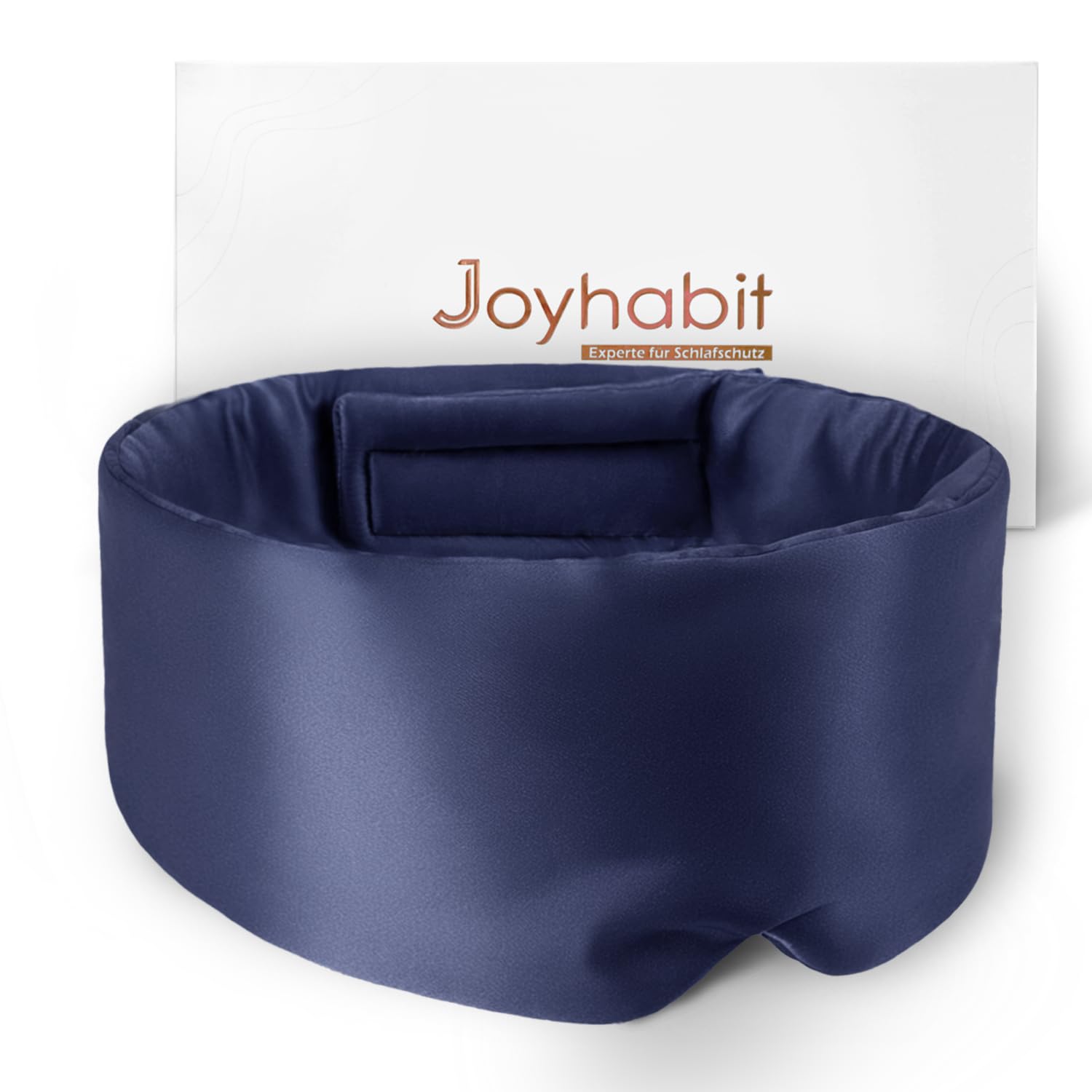 Joyhabit Antifaz para dormir de seda para hombre y mujer, extra grande y ajustable, diseño de curva de nube, para descansos y dormir por la noche, azul profundo