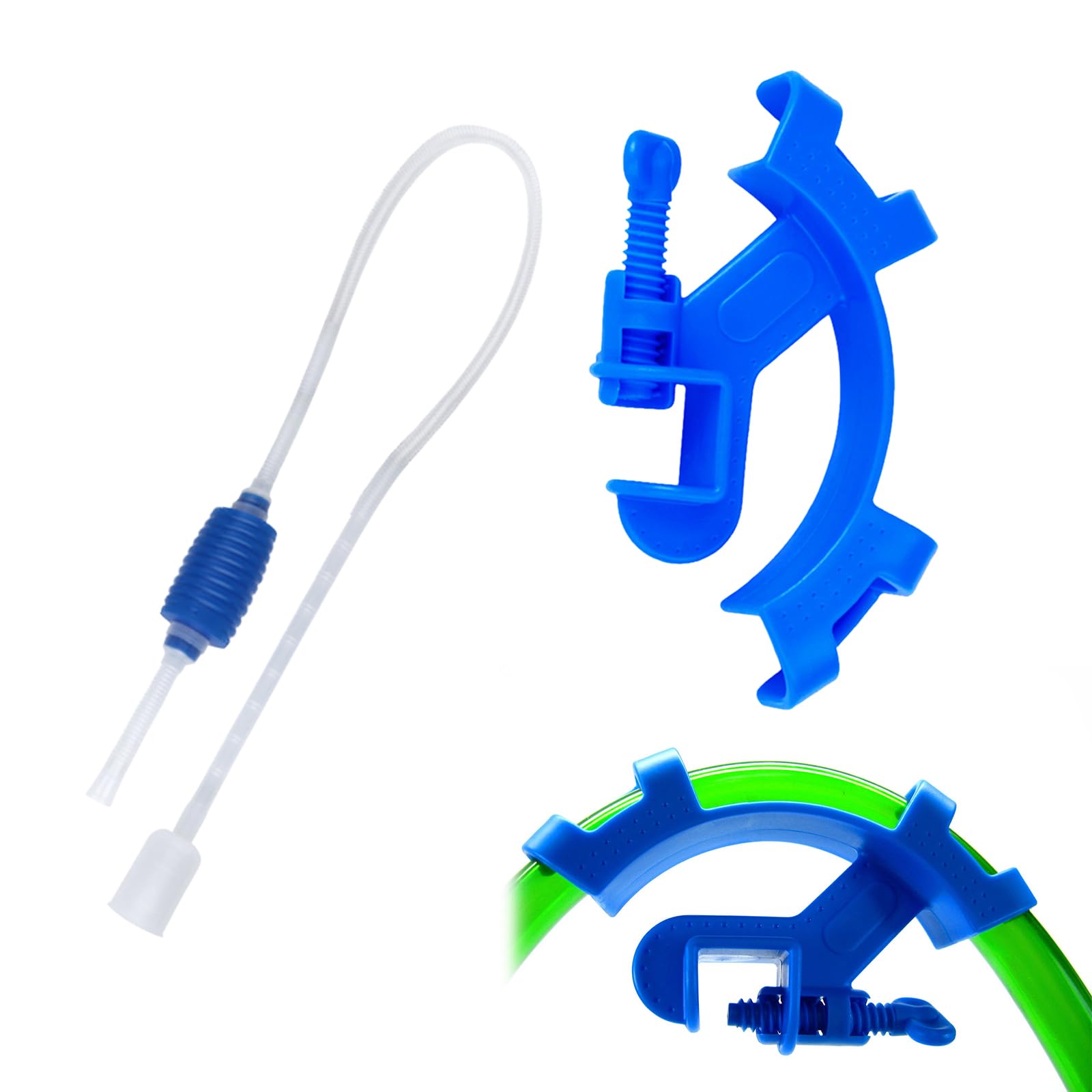 Limpiador de Grava para Acuario, Bomba de Limpieza para Acuario, Sifonador Acuario para Cambio de Agua, Sifon Acuario Limpiafondos Aquarium Water Change Filtro, Limpiador de Grava de Sifón Largo