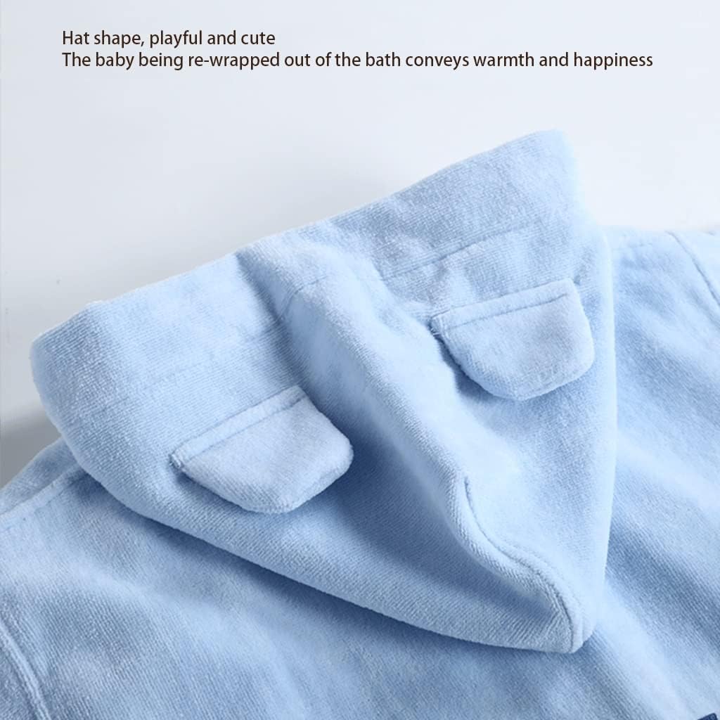 XUEMML Kids Boys Girls Hooded Bathrobe Toddler Robe， Cotton Quick-drying Towel Material Bathrobe Absorbent Bath Towel Cloak