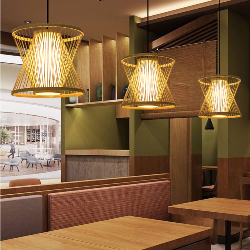 Bambù Lampada Da Casa Lampada Naturale Per L’industria Lampadina Antiquata, Pendolare Con Le Lance, Ecc